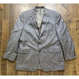 Chaps Blazer Men's Size 44L Gray 2-Button 100% Wool